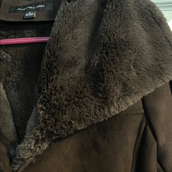 Jones New York Women's Brown Faux Fur Lined Coat - Picture 2 of 10